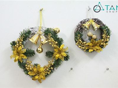 Vòng nguyệt quế Noel handmade vòng dây rừng số 10 màu Vàng